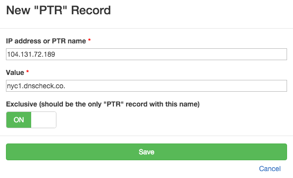 New PTR Record / Reverse DNS Check